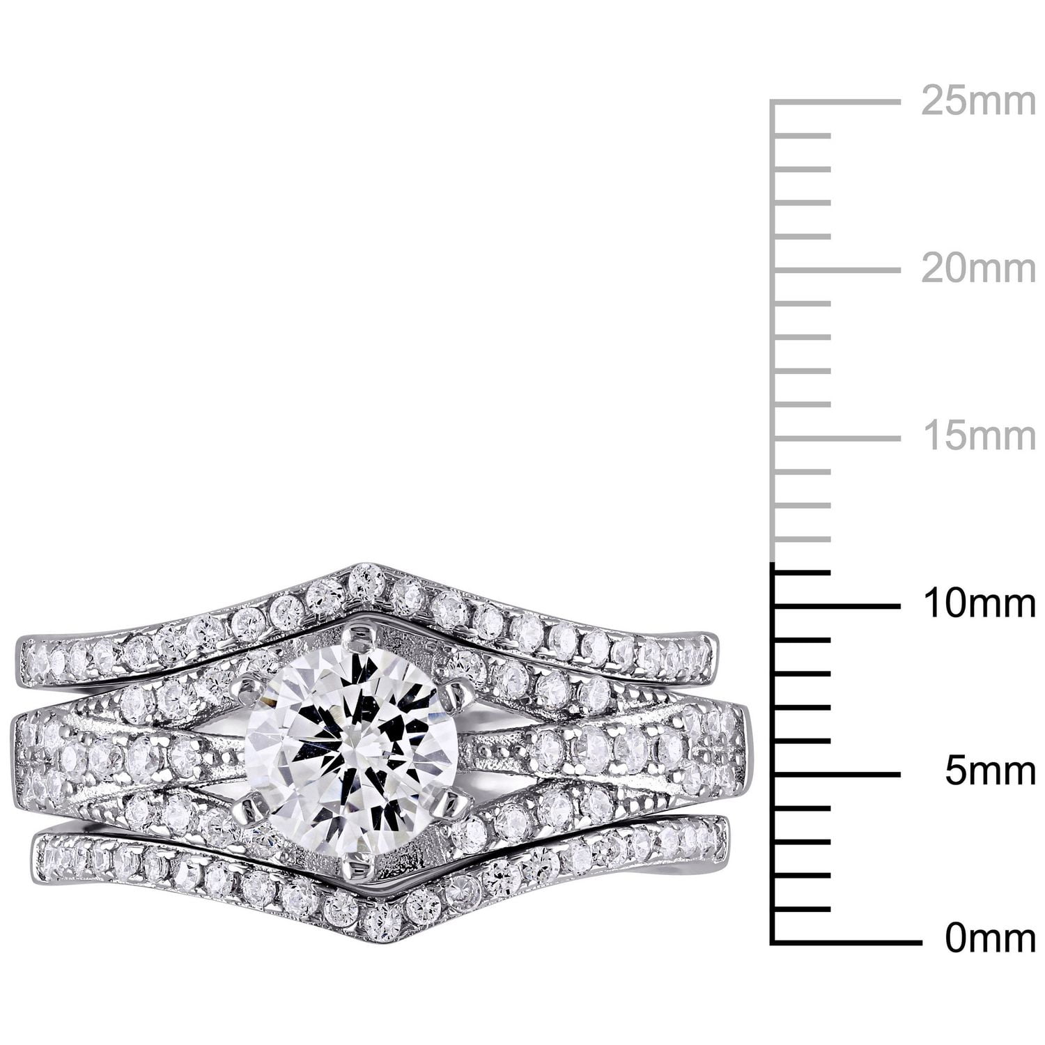 Miabella 2.33 Carat T.G.W. Cubic Zirconia Sterling Silver Bridal Set