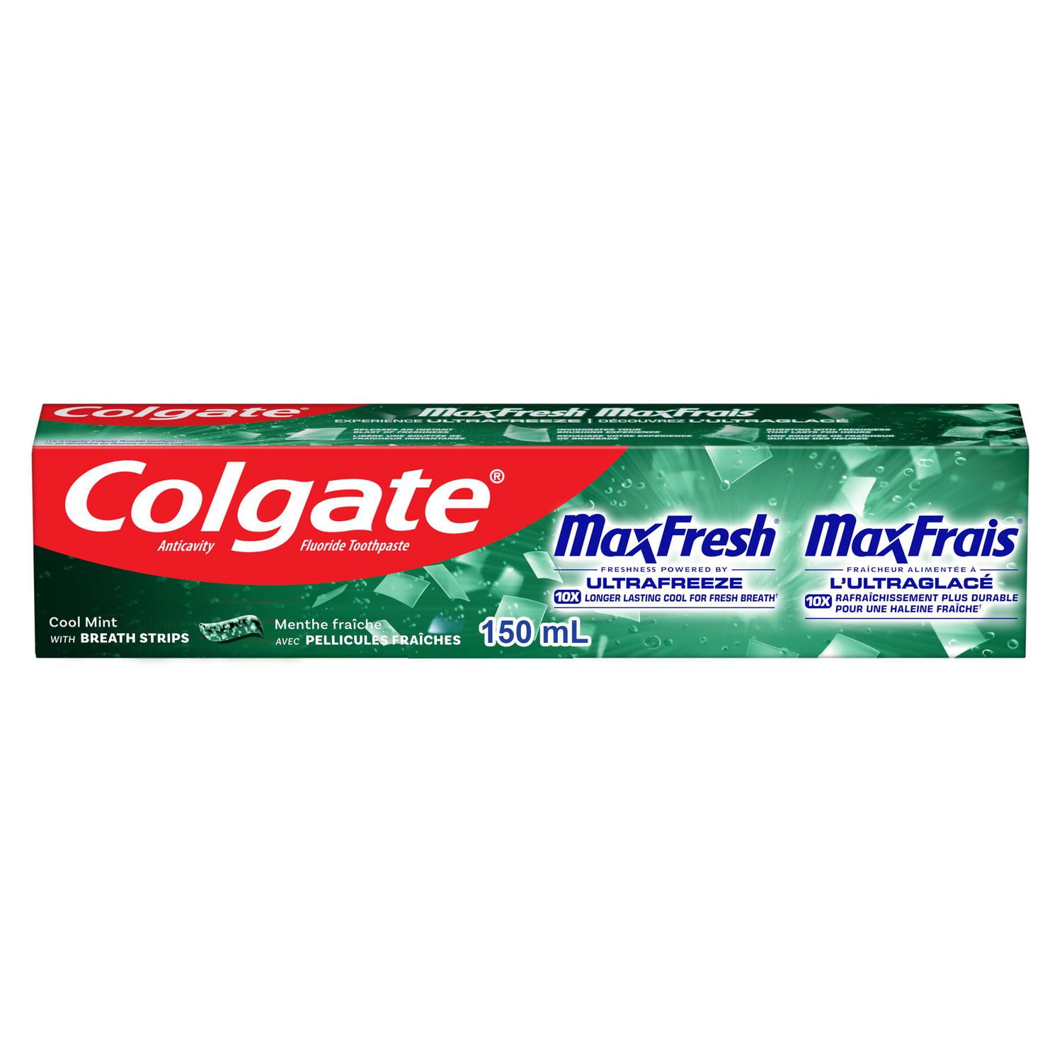 Colgate Max Fresh Toothpaste with Mini Breath Strips, Clean Mint, 150 mL