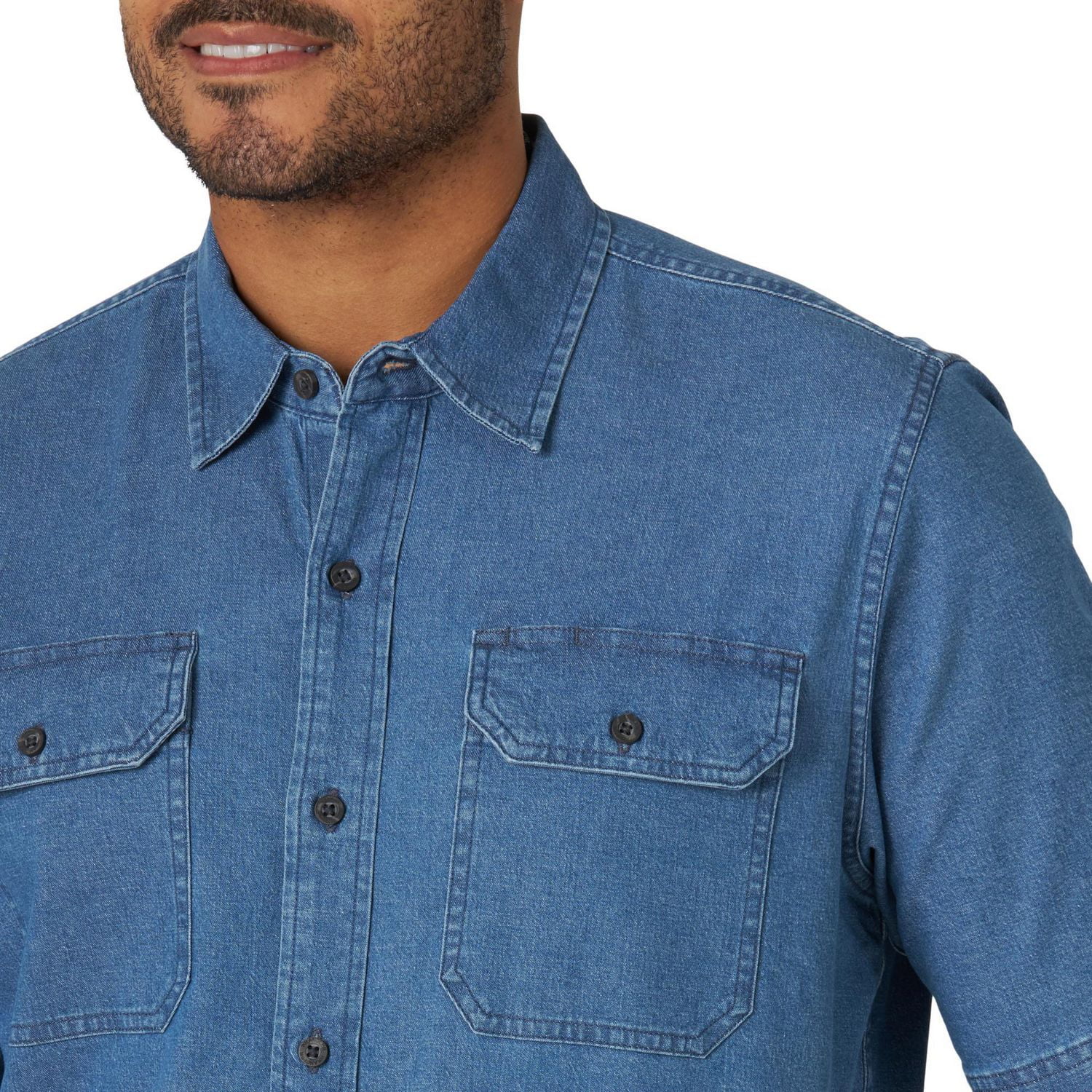 Wrangler short store sleeve denim shirt