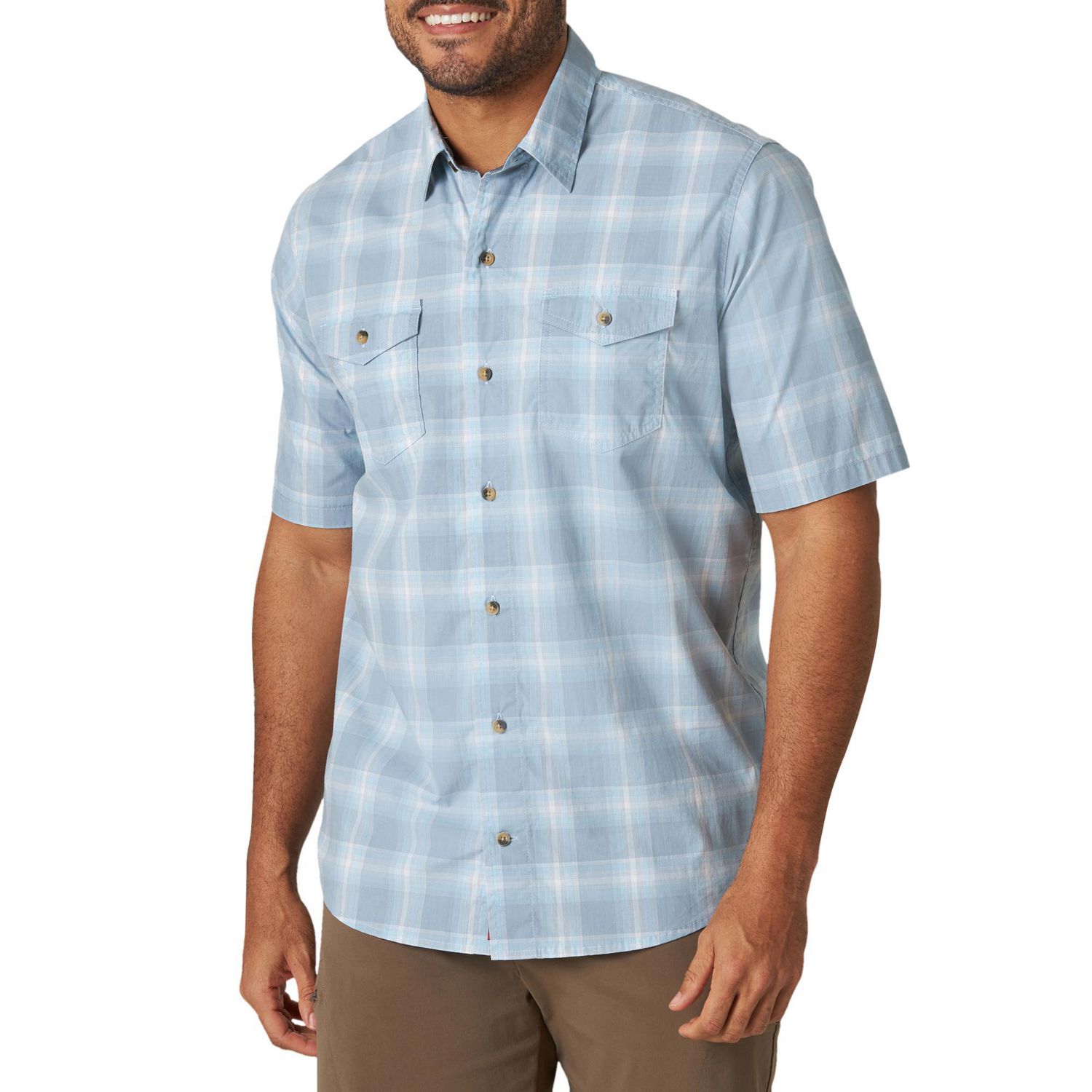 Wrangler Men's Short Sleeve Plaid Shirt | Walmart Canada