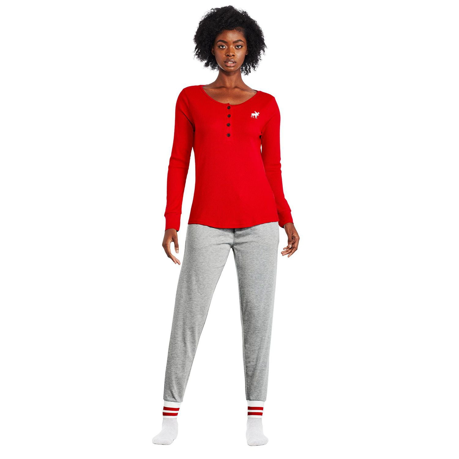 Pyjama 2 pièces en tricot gaufré Canadiana pour femmes