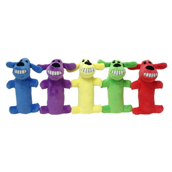 The Original Loofa Dog with Soft Terry Material With a Grunting Squeaker and Regular Squeaker Dog Toy