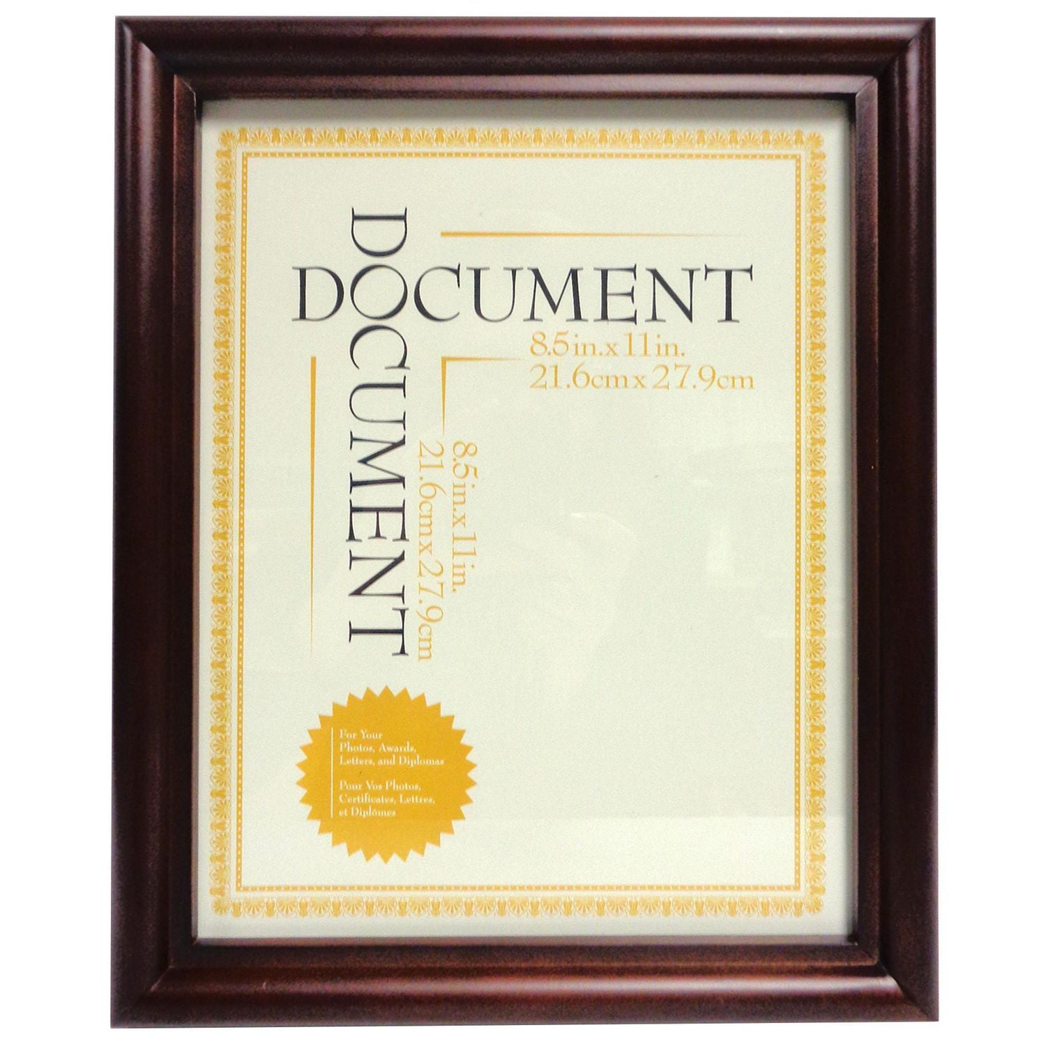Hometrendst Bevel Brown Composite Wood Document Frame | Walmart Canada