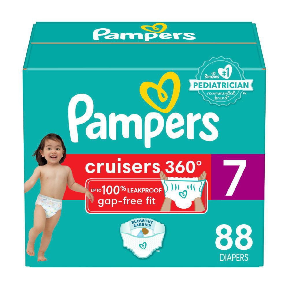 Pampers Cruisers 360 Pull-On Diapers, Size 7 (41+ lbs), Babyproof up to 100% leakproof diaper