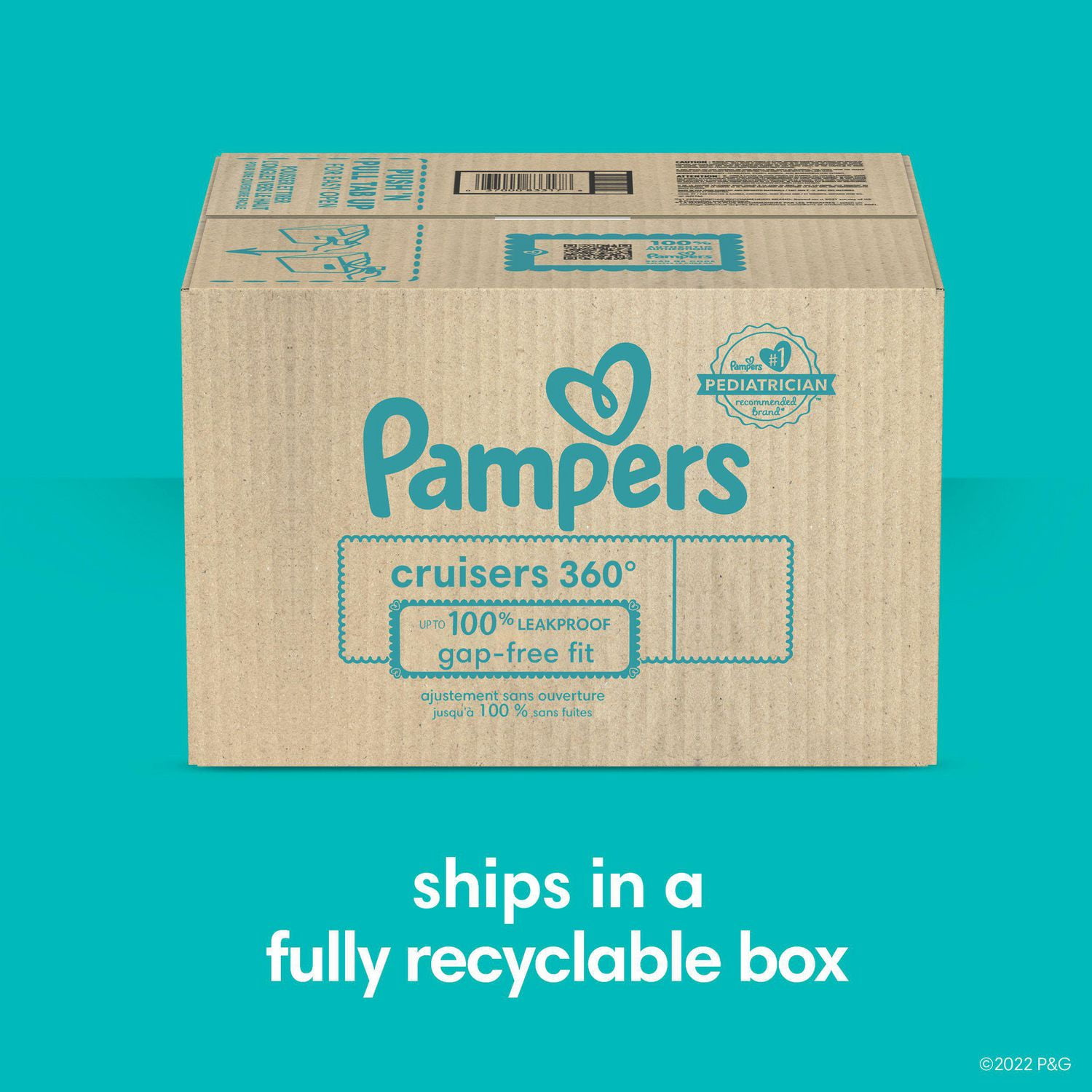 Pampers Cruisers 360 Pull-On Diapers, Size 7 (41+ lbs), Babyproof up to 100% leakproof diaper