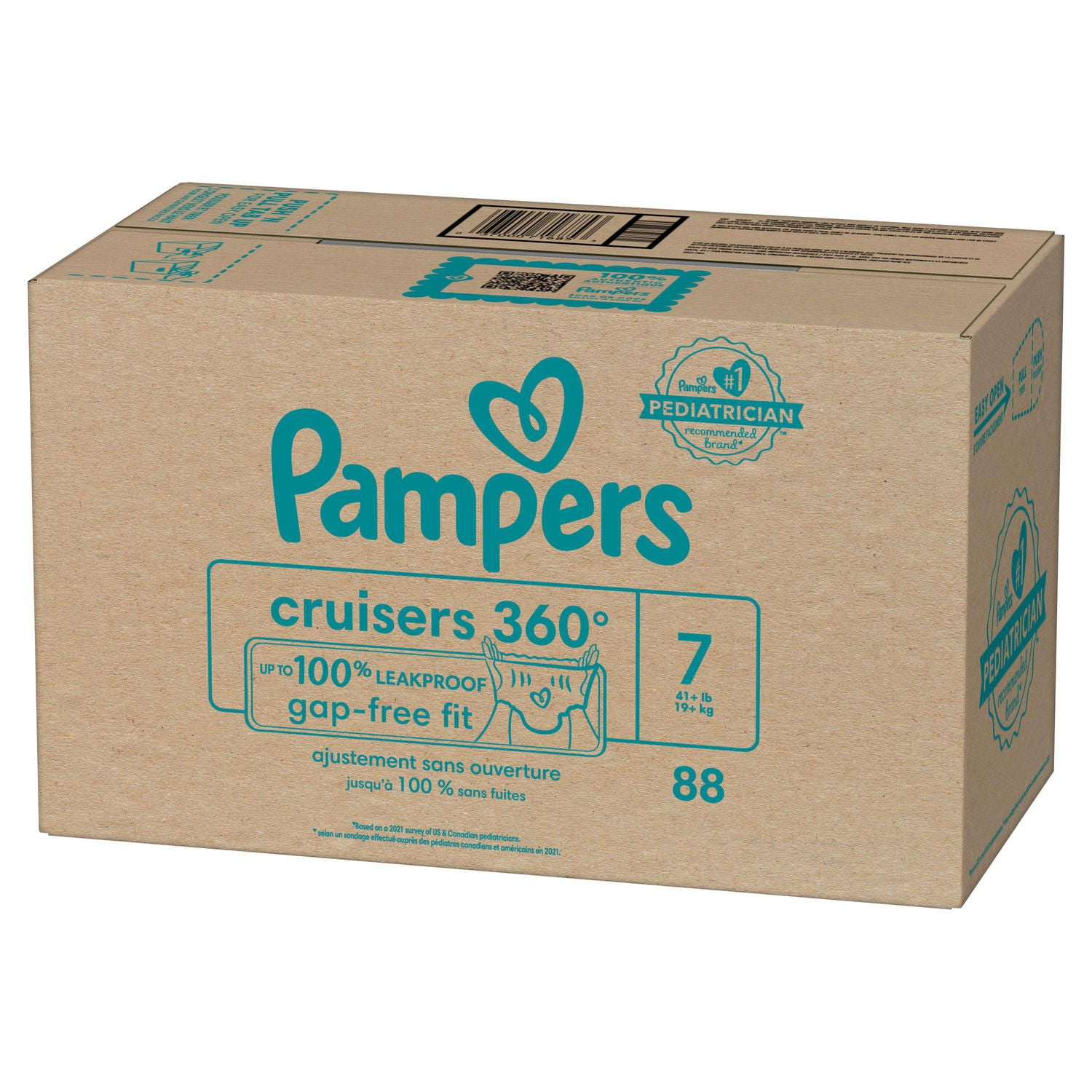 Pampers Cruisers 360 Pull-On Diapers, Size 7 (41+ lbs), Babyproof up to 100% leakproof diaper