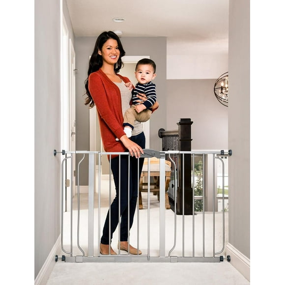 Regalo International Easy Step Extra Wide Platinum Metal Walk-Through Gate