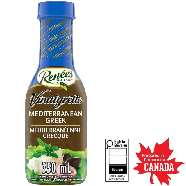Vinaigrette Méditerranéenne Grecque Une bouteille de 350 ml Vinaigrette Méditerranéenne grecque Renée’s