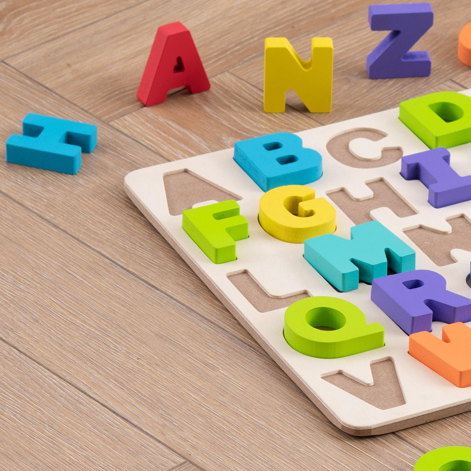 3-D Wooden Alphabet Puzzle Set,ABC Letter and Numbers Puzzles