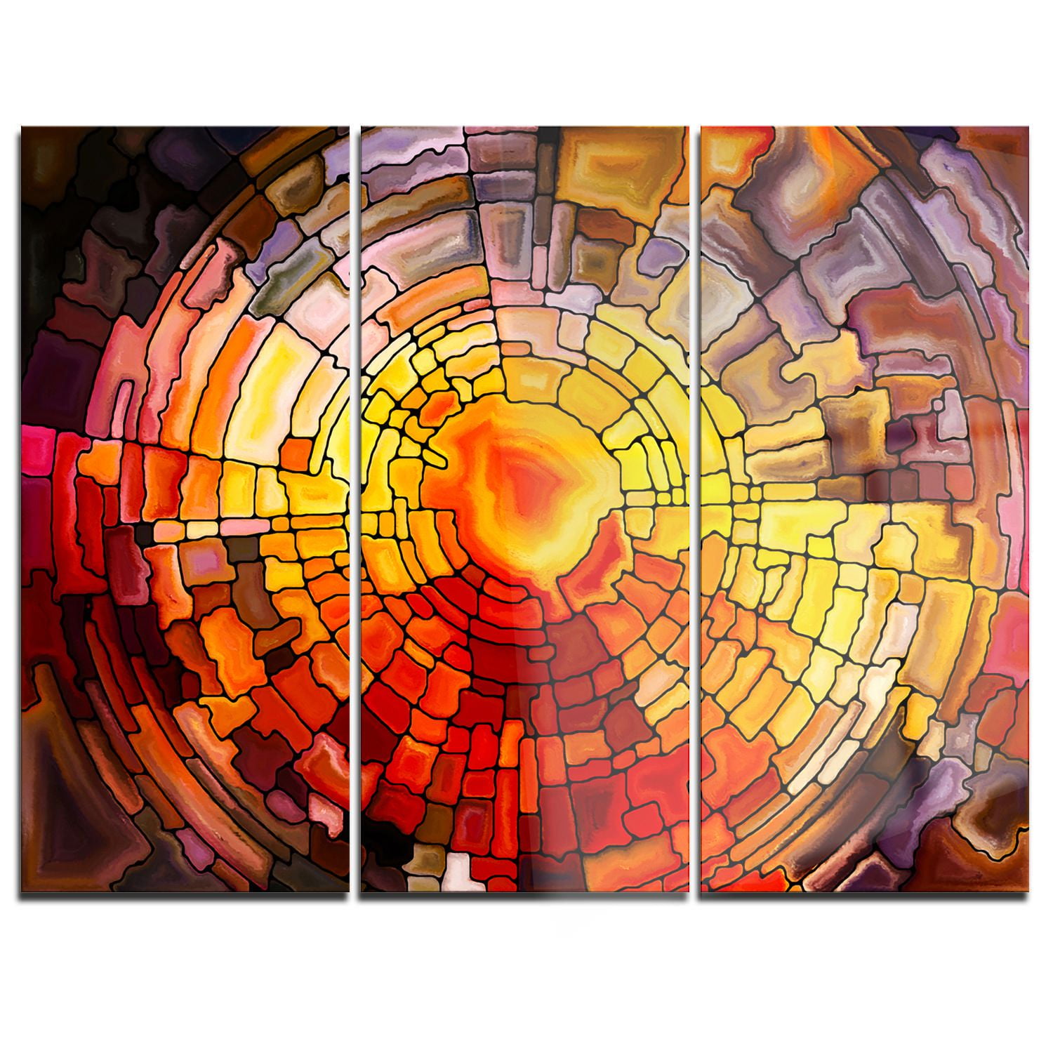 Design Art Return of Stained Glass Multipanel Contemporary Metal Wall