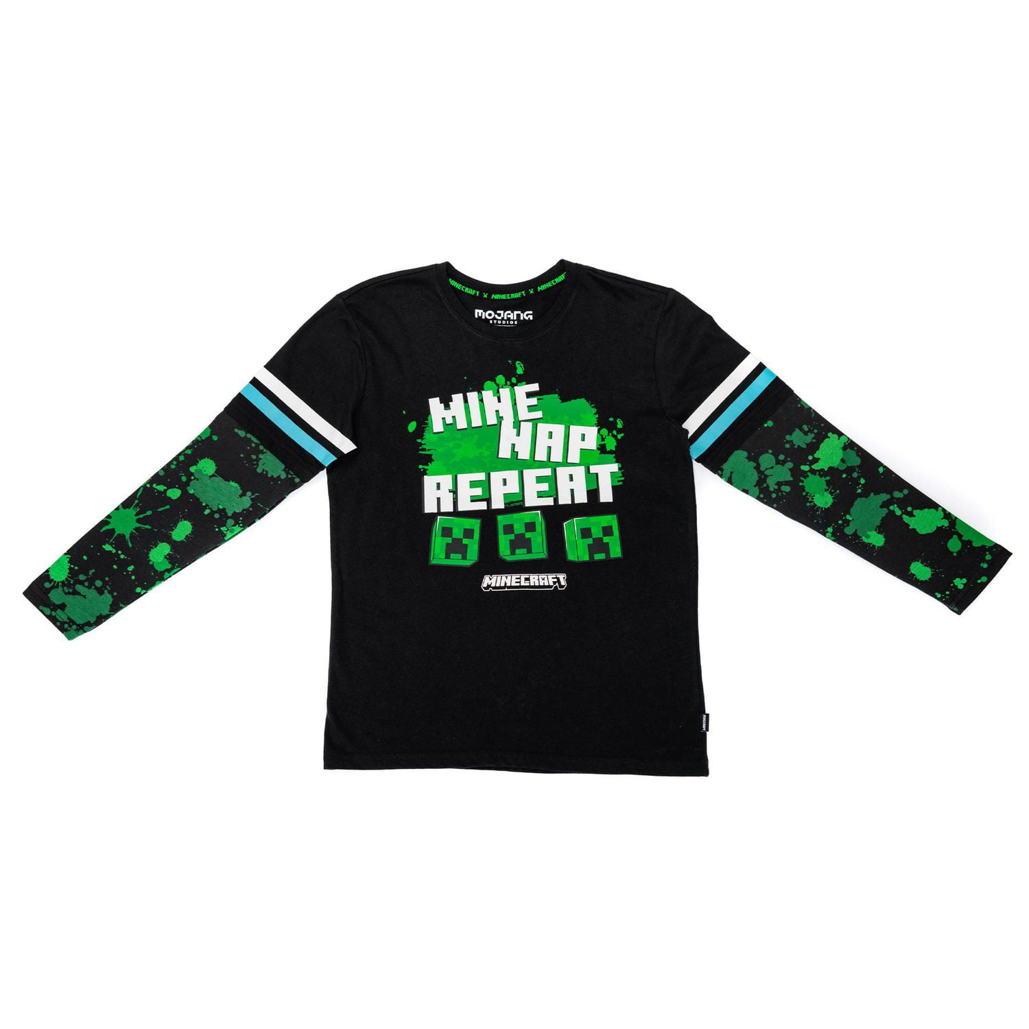 Boys Minecraft Three Creepers Fooler Long Sleeve T-Shirt