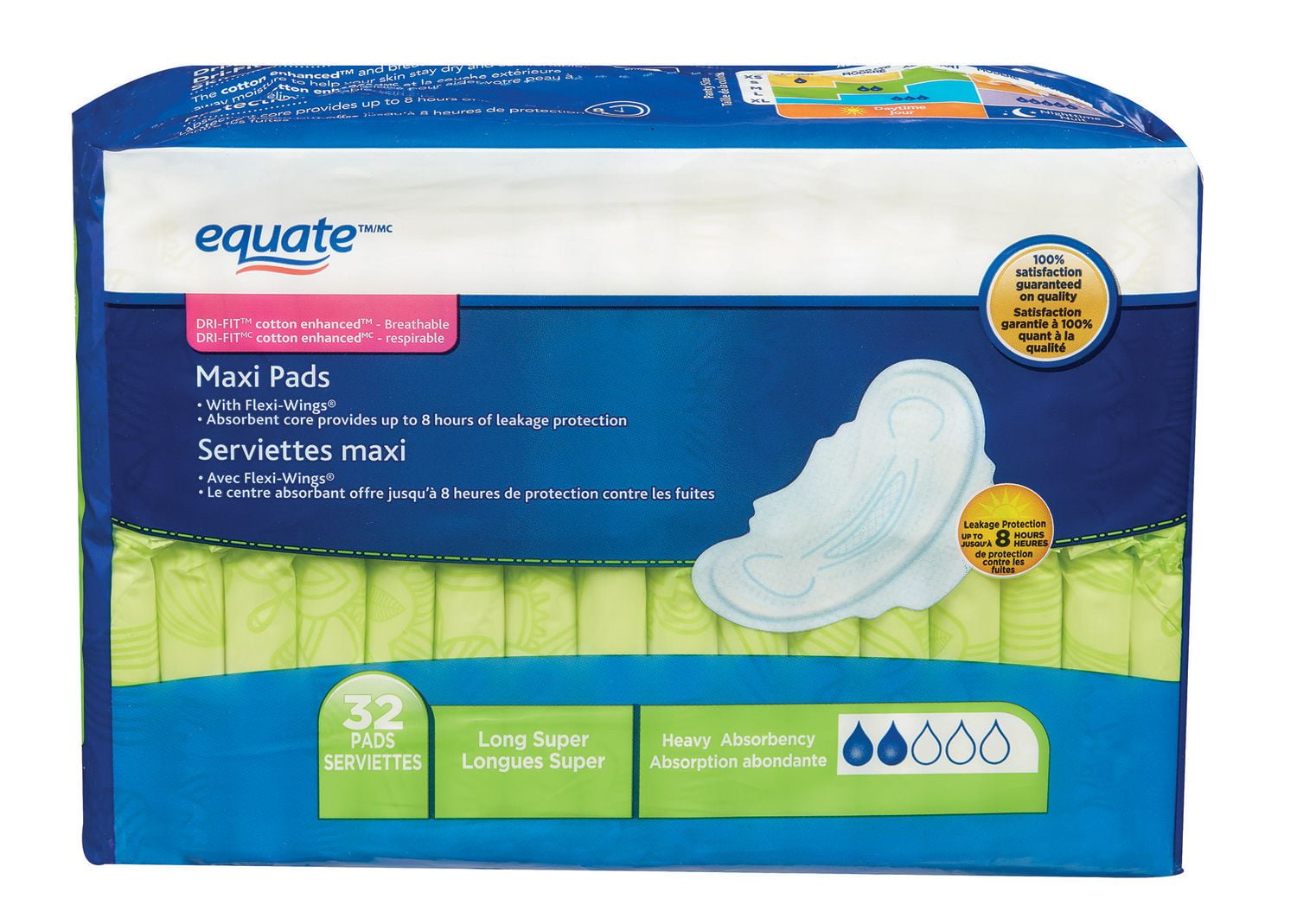Equate Super Absorbency Maxi Pads Walmart Canada