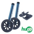 thumbnail image 3 of Hugo Sapphire Blue Adjustable Folding Walker With 5" Wheels and Plastic Glides, 3 of 3