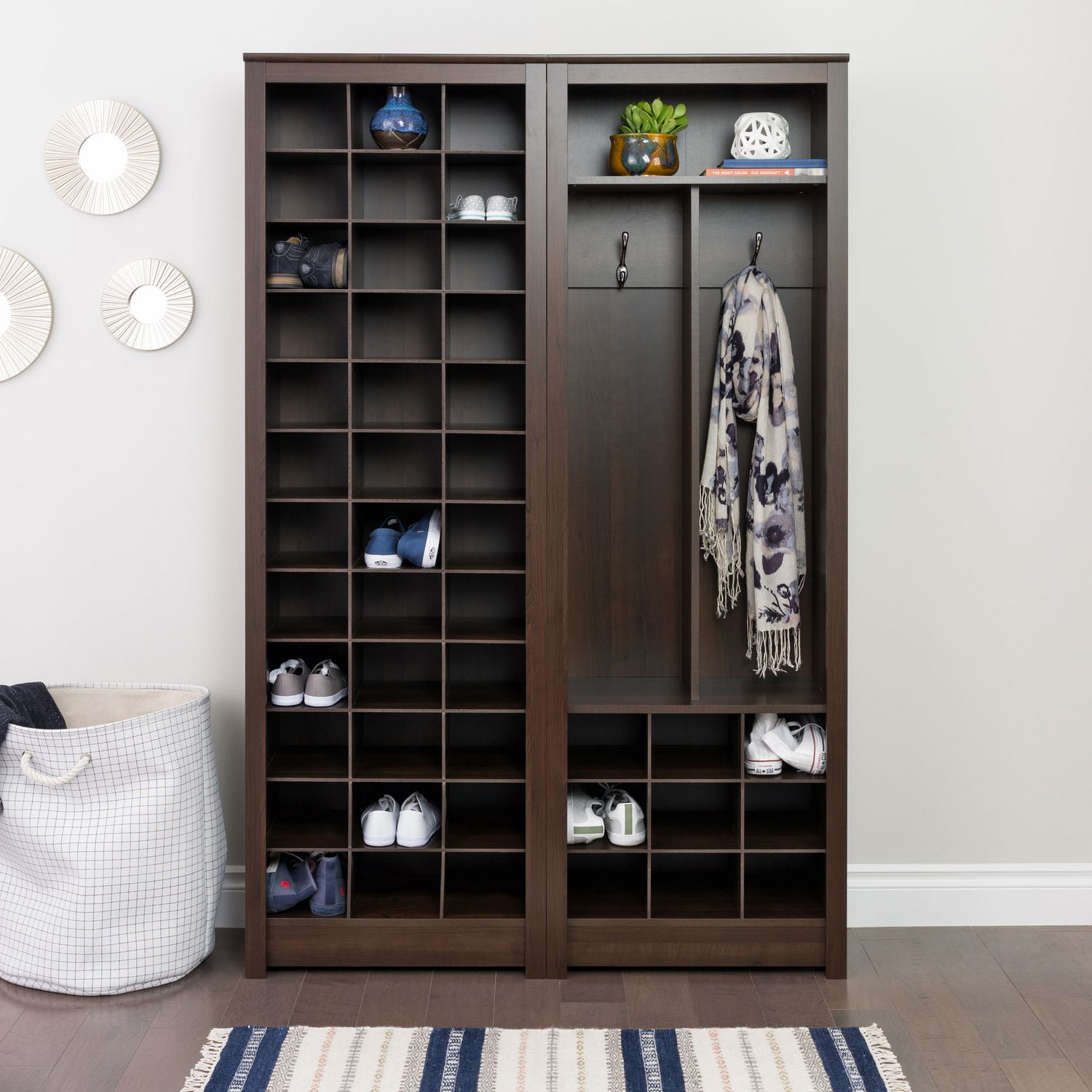 Prepac tall online shoe storage cabinet