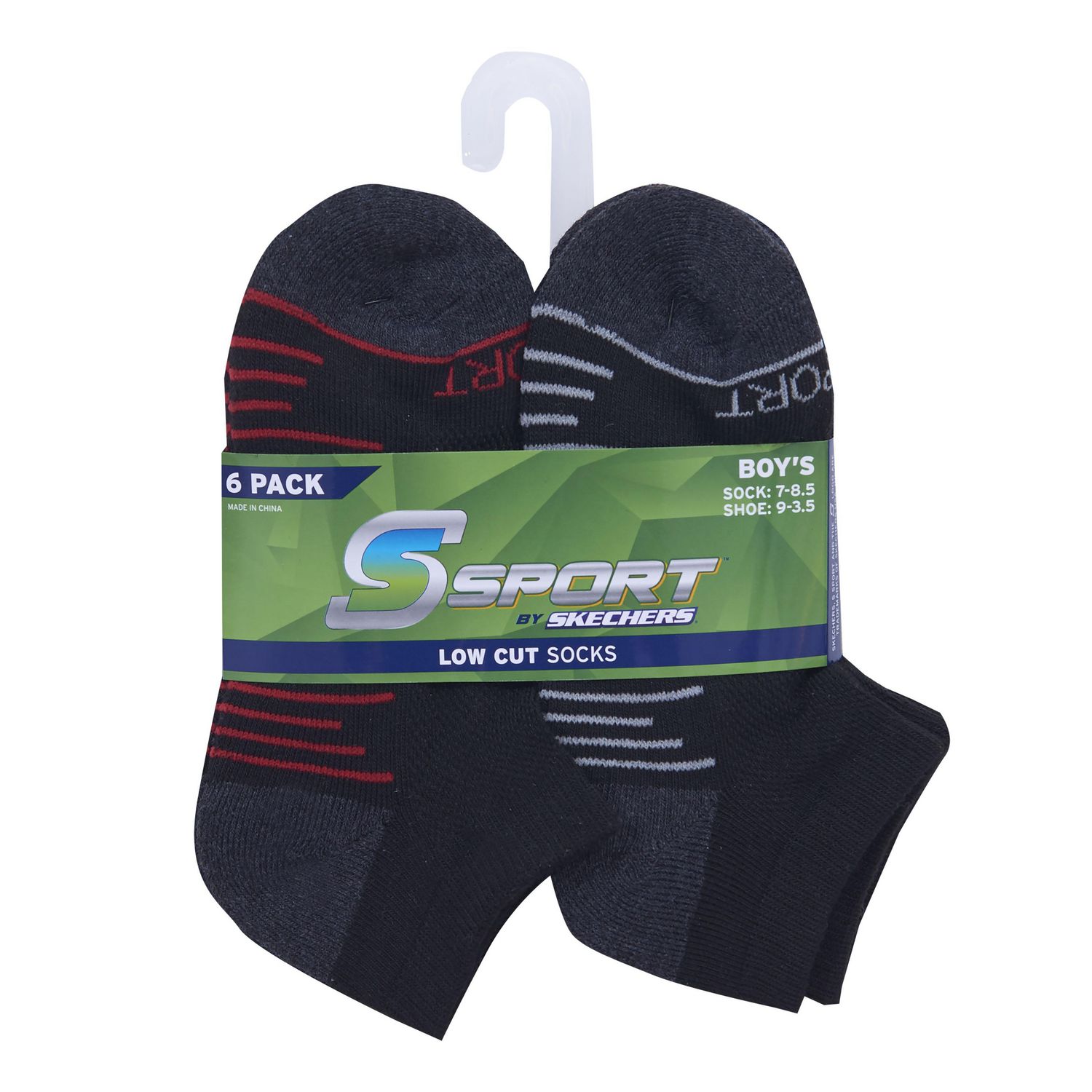 S Sport Designed by Skechers Boys 6PK Low Cut Socks