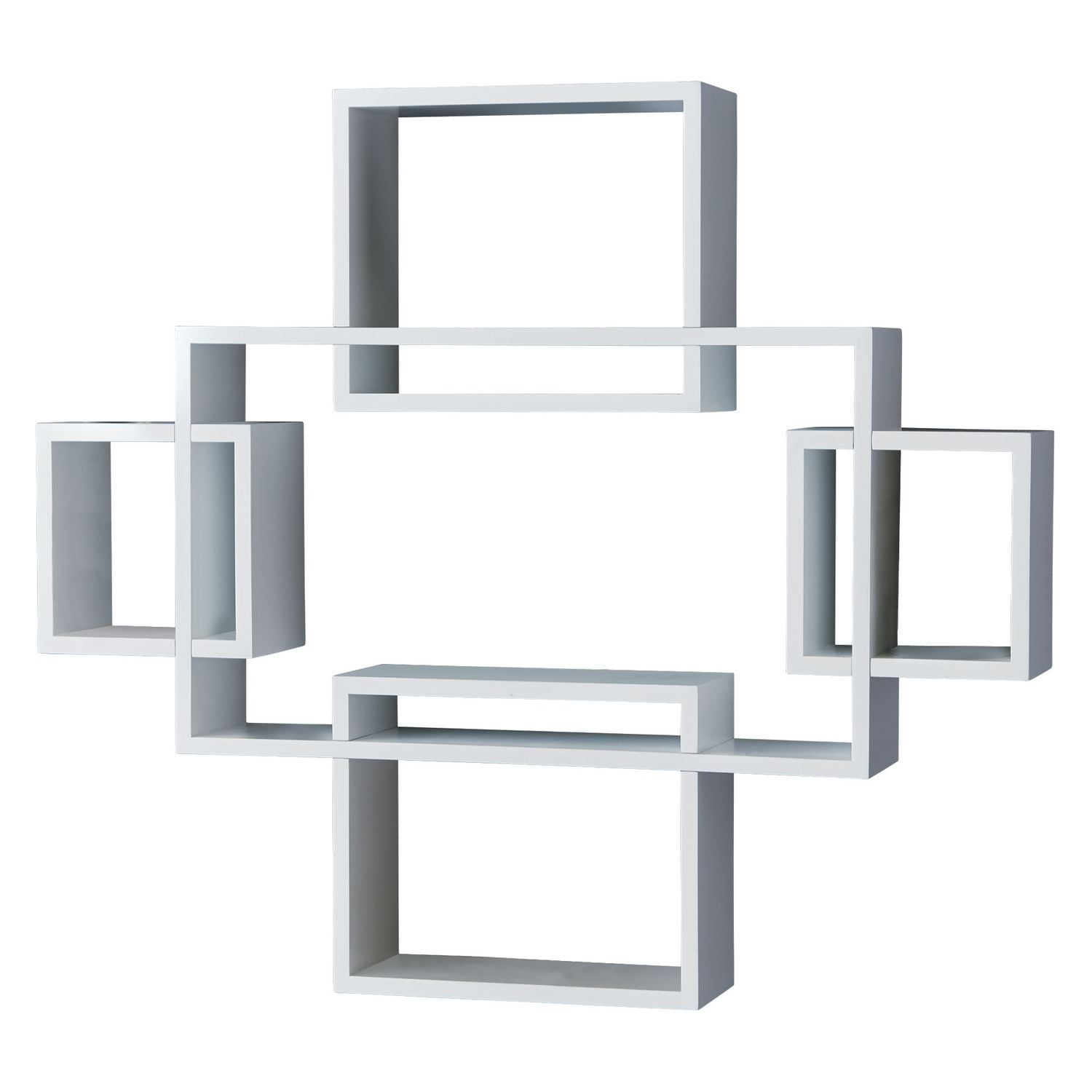 hometrends 5Piece Interlocking White Wall Shelf Walmart Canada
