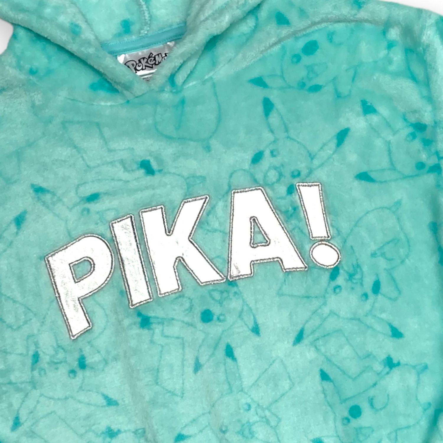 Pokemon Chandail à capuchon écourté en peluche à manche longue pour fille