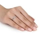 Bague de promesse Miabella avec saphirs blancs synthétiques 0,25 CT PBT et accents de diamants en or blanc 10K – image 4 sur 5