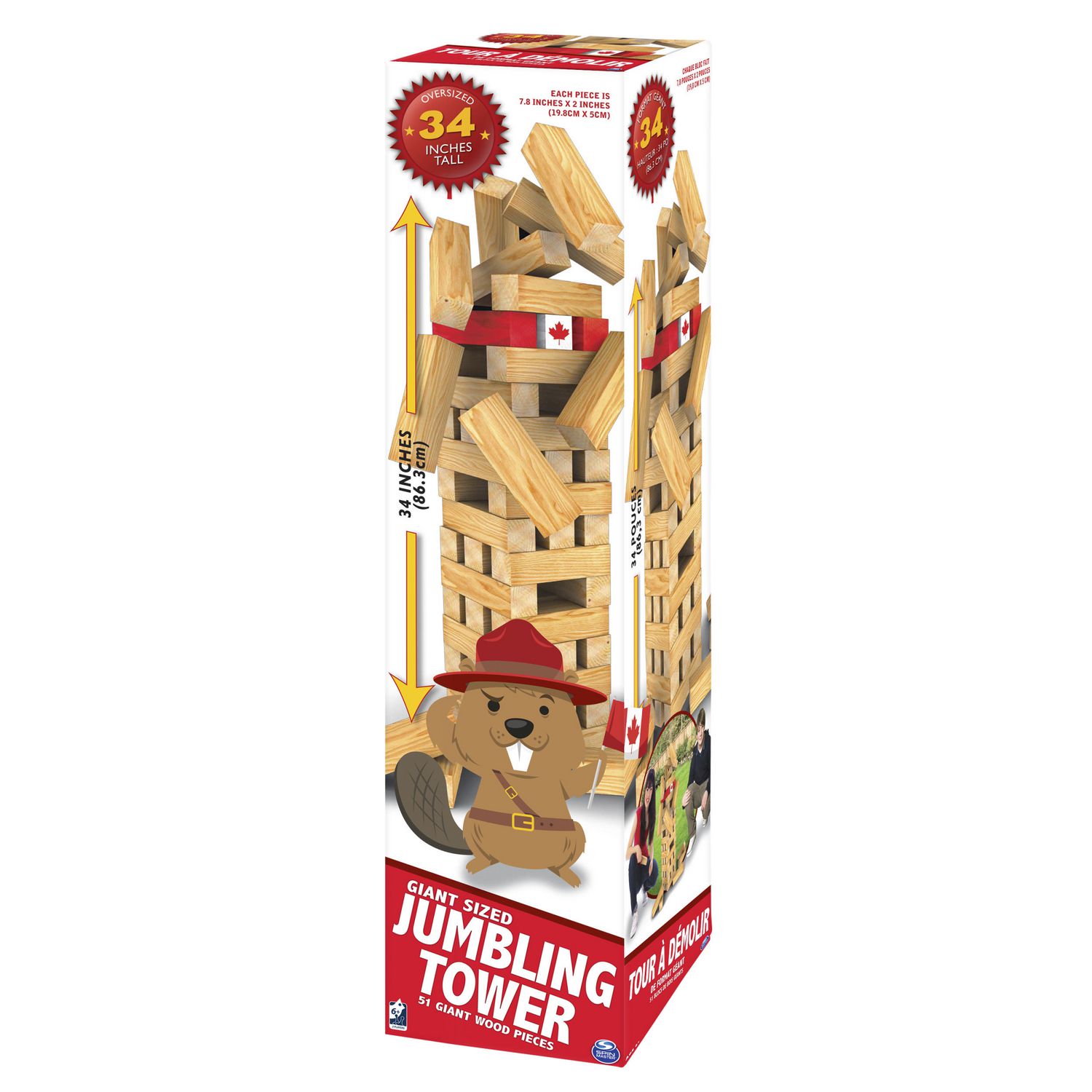 Wood City Wooden Giant Timber Tower with Dice jenga games