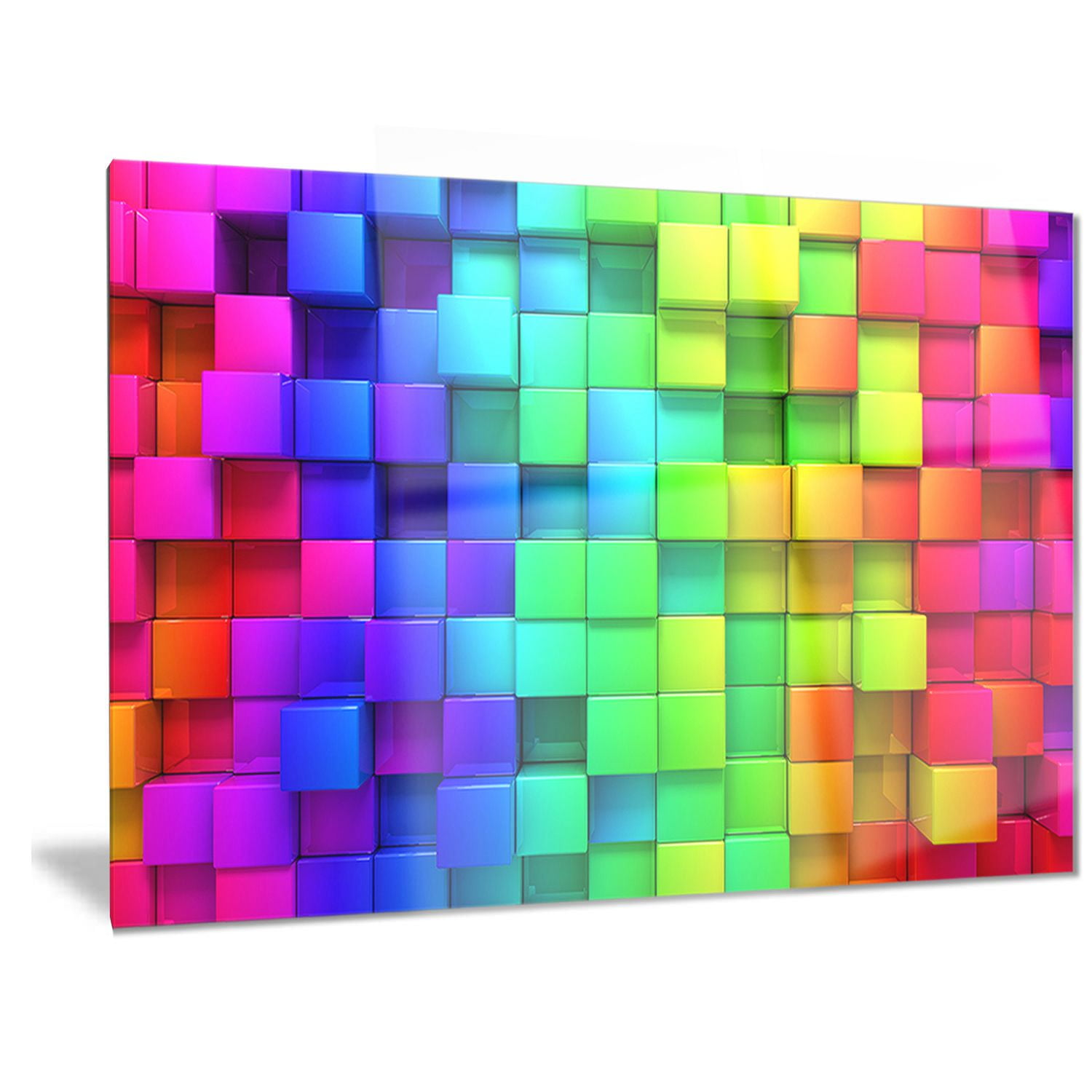 COLOURFUL RAINBOW BOXES ABSTRACT CANVAS WALL ART PRINT PICTURE READY TO HANG