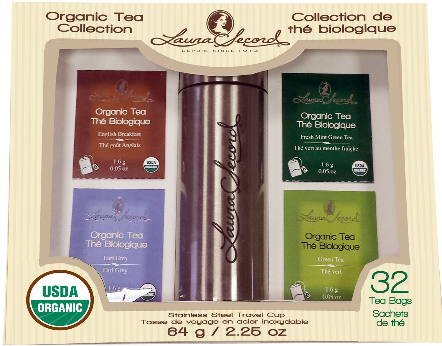 Laura Secord Christmas Organic Tea/Thermos Gift Set