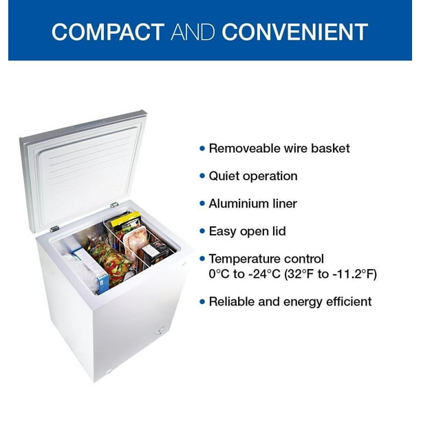 Koolatron Congélateur coffre compact, blanc, 3,5 pieds cubes