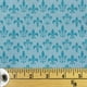 Tissu au mètre en coton Fabric Creations à motif de symboles vintage en sarcelle – image 1 sur 1