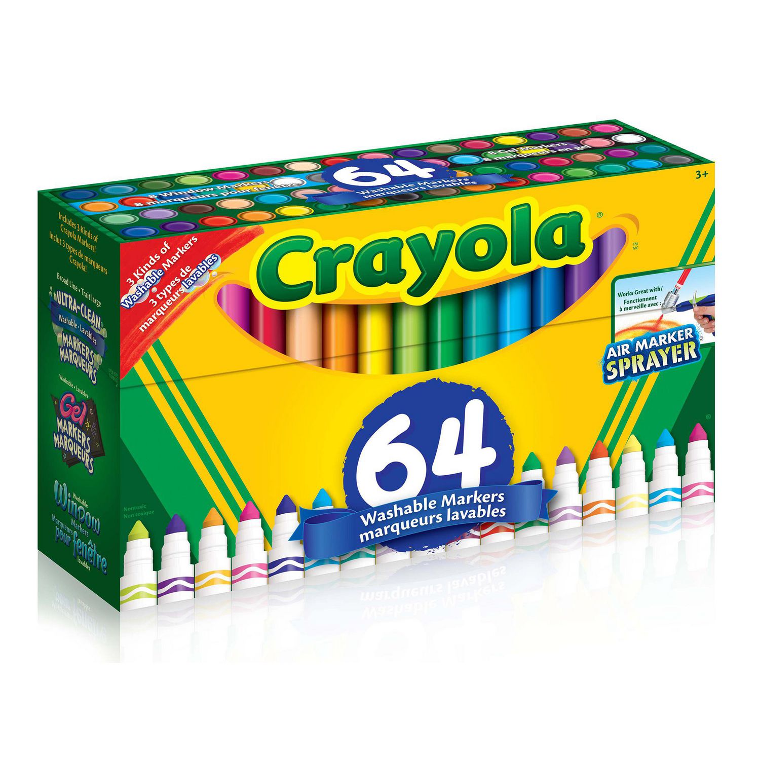 Assortiment de 64 marqueurs lavables Crayola en paq. de variété Assortiment  de 64 marqueurs 