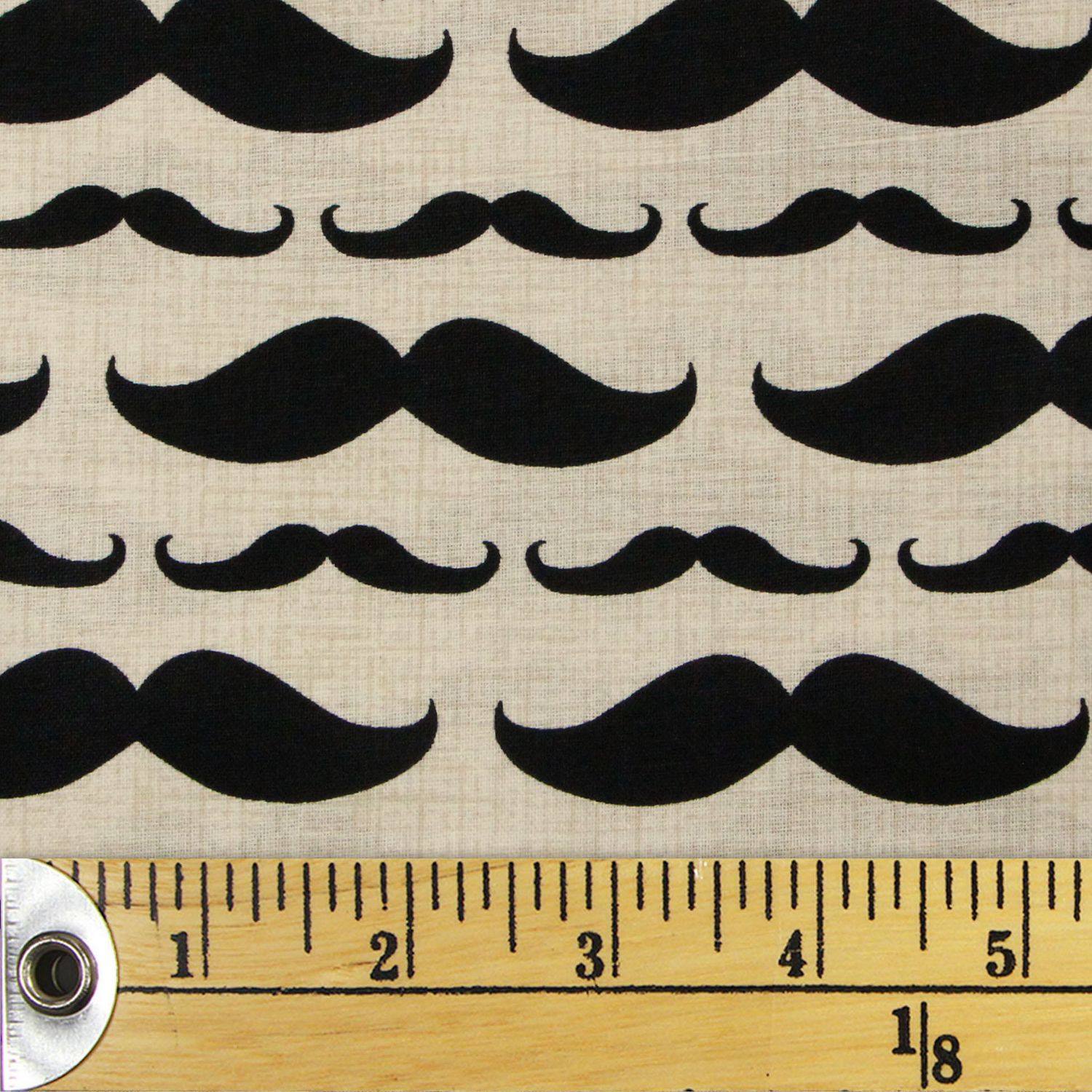Fabric Creations Cotton Beige Moustache Stripe Fabric by The Metre ...