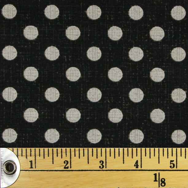 Tissu au mètre en coton Fabric Creations à motif de points texturés en noir