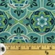 Tissu au mètre en coton Fabric Creations à motif de médaillon en vert – image 1 sur 1