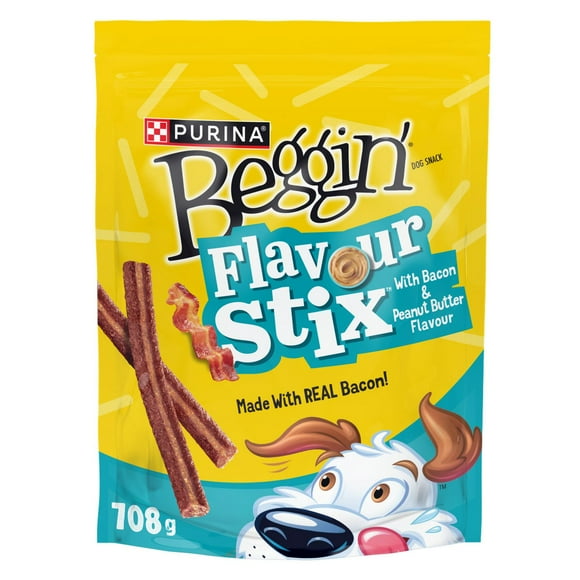 Beggin’ Flavour Stix aux Saveurs de Bacon et de Beurre d’Arachide, Gâteries pour Chiens 708 g NB-24M