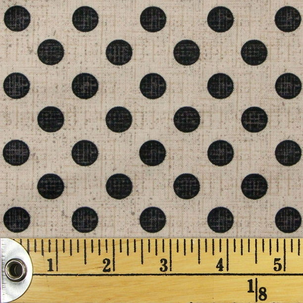 Tissu au mètre en coton Fabric Creations à motif de points texturés en crème