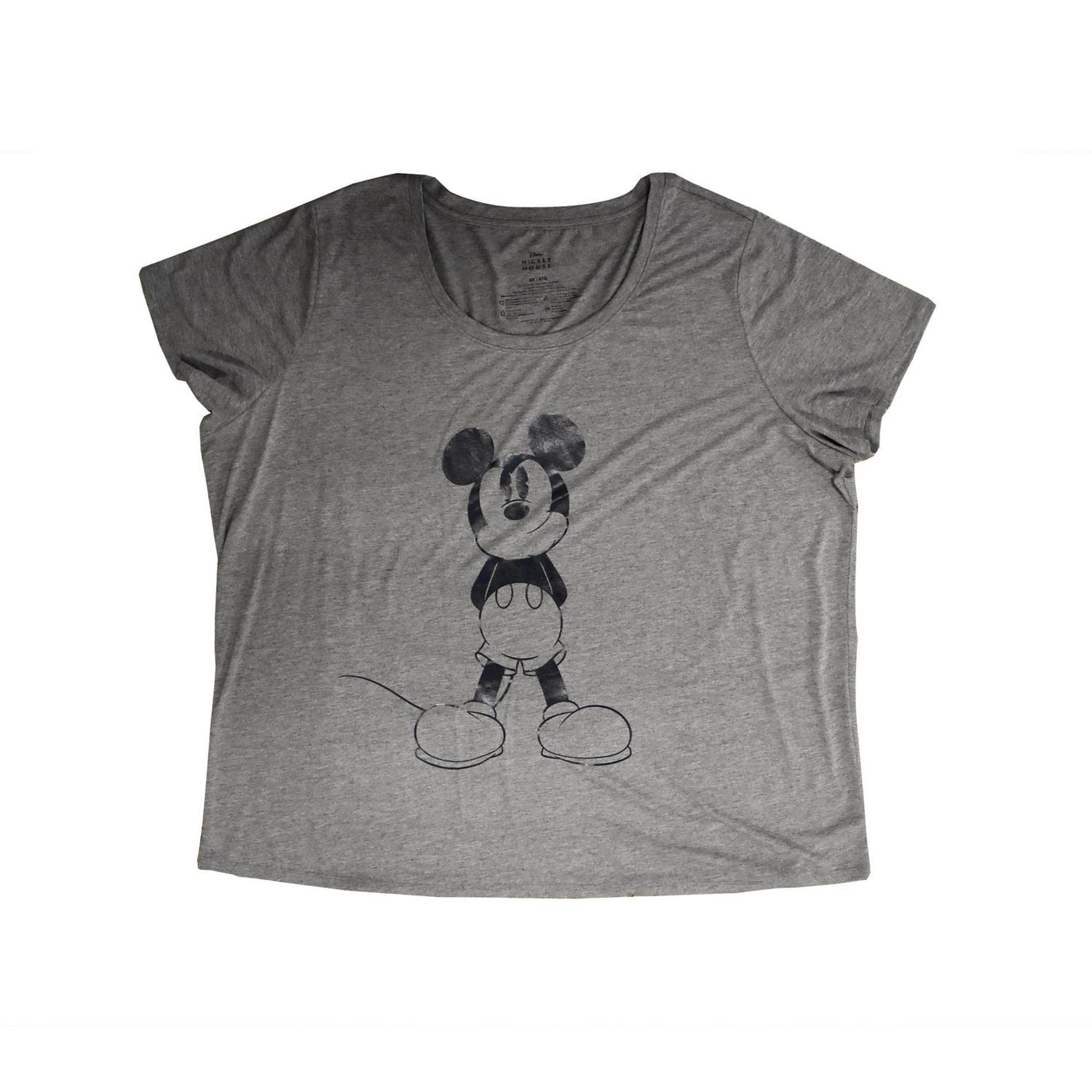Ladies Plus Disney Mickey Hands Behind Scoop Tee