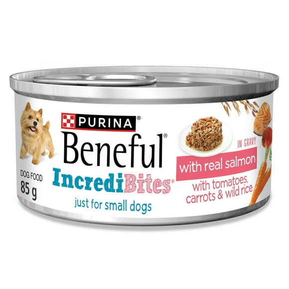 Beneful IncrediBites avec du Vrai Saumon en Sauce, Nourriture Humide pour Chiens 85 g 18"x28"