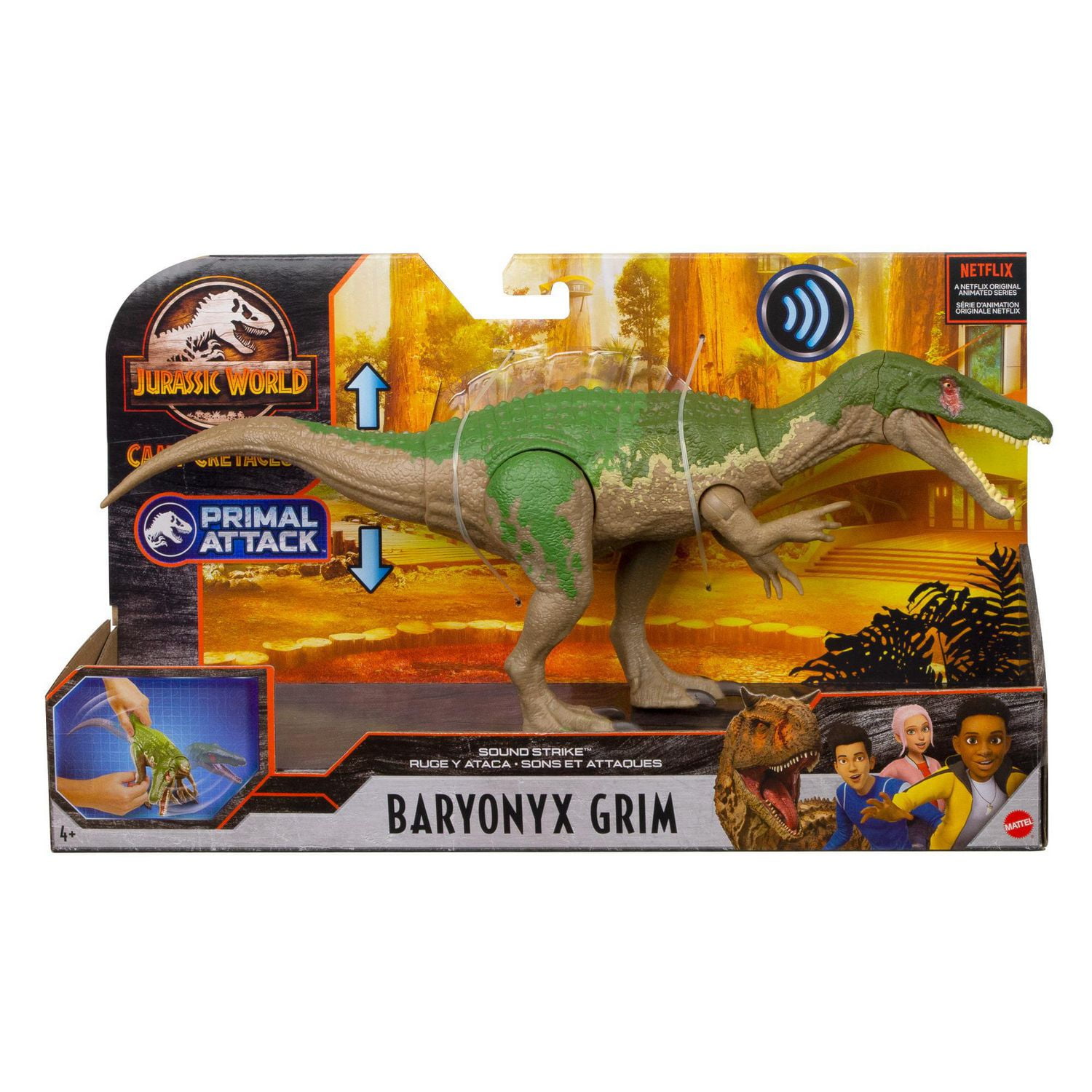 Jurassic World Sound Strike Medium size Baryonyx Grim Dinosaur Figure Walmart