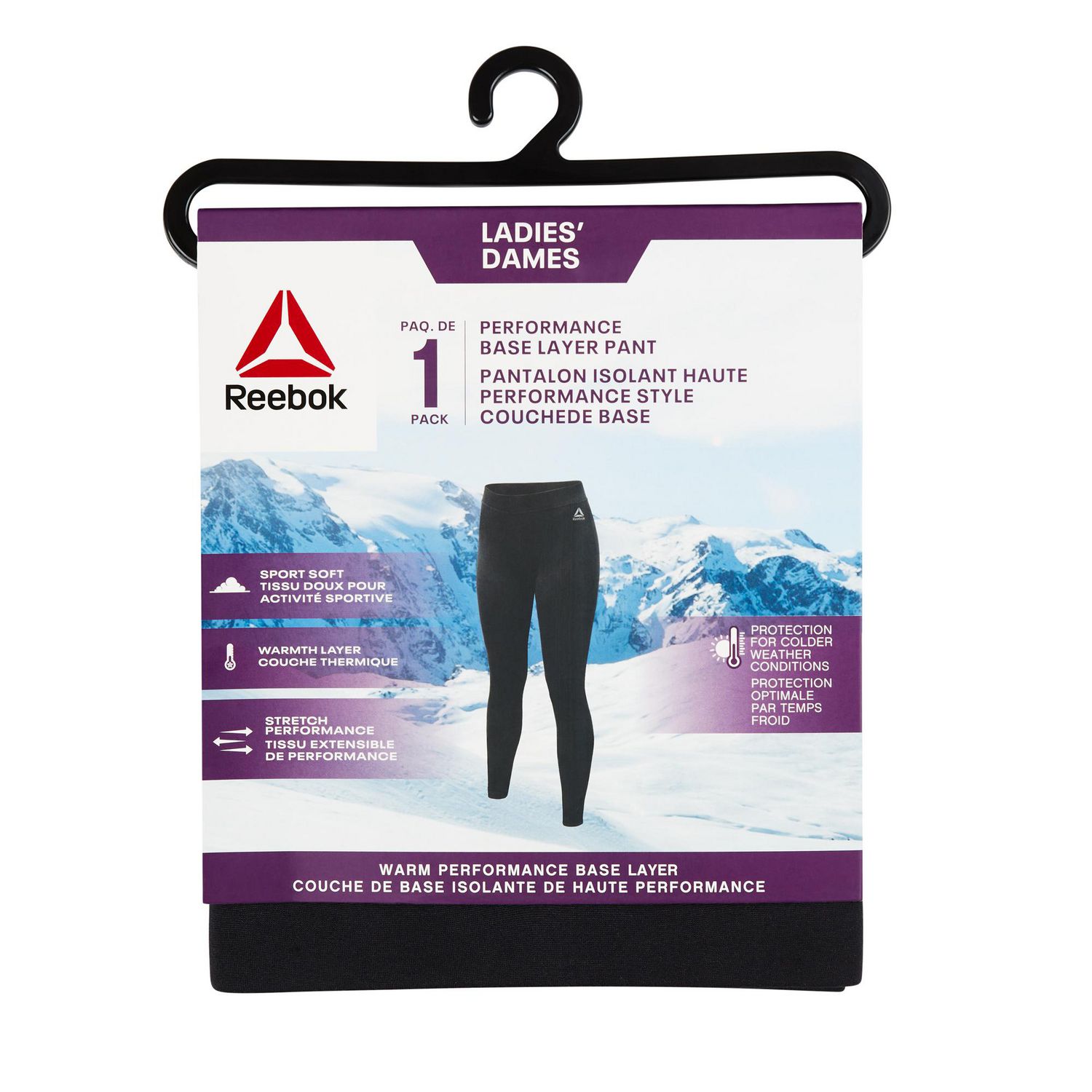 Reebok Cold Layer Ladies Black Performance Base Layer Pant X-Large 