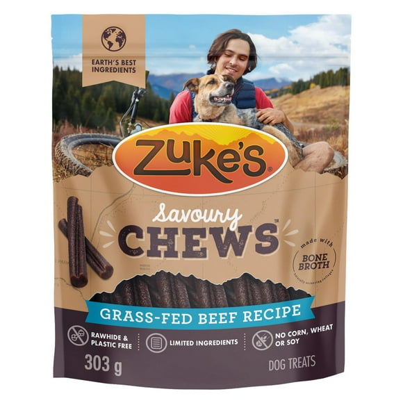 Zuke's Savoury Chews Grass-Fed beef Recipe, Dog Treats, 303 g, 303 g