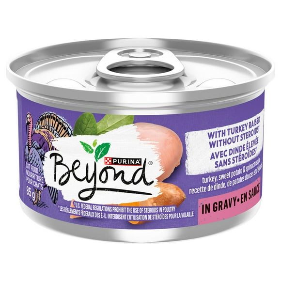 Beyond Cage-Free Turkey, Sweet Potato & Spinach Recipe in Gravy, Wet Cat Food 85 g, 85 g