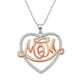 PAJ Pendentif cœur "Mom" de PAJ en argent sterling plaqué rhodium et or rose avec des zircons scintillants. – image 1 sur 2