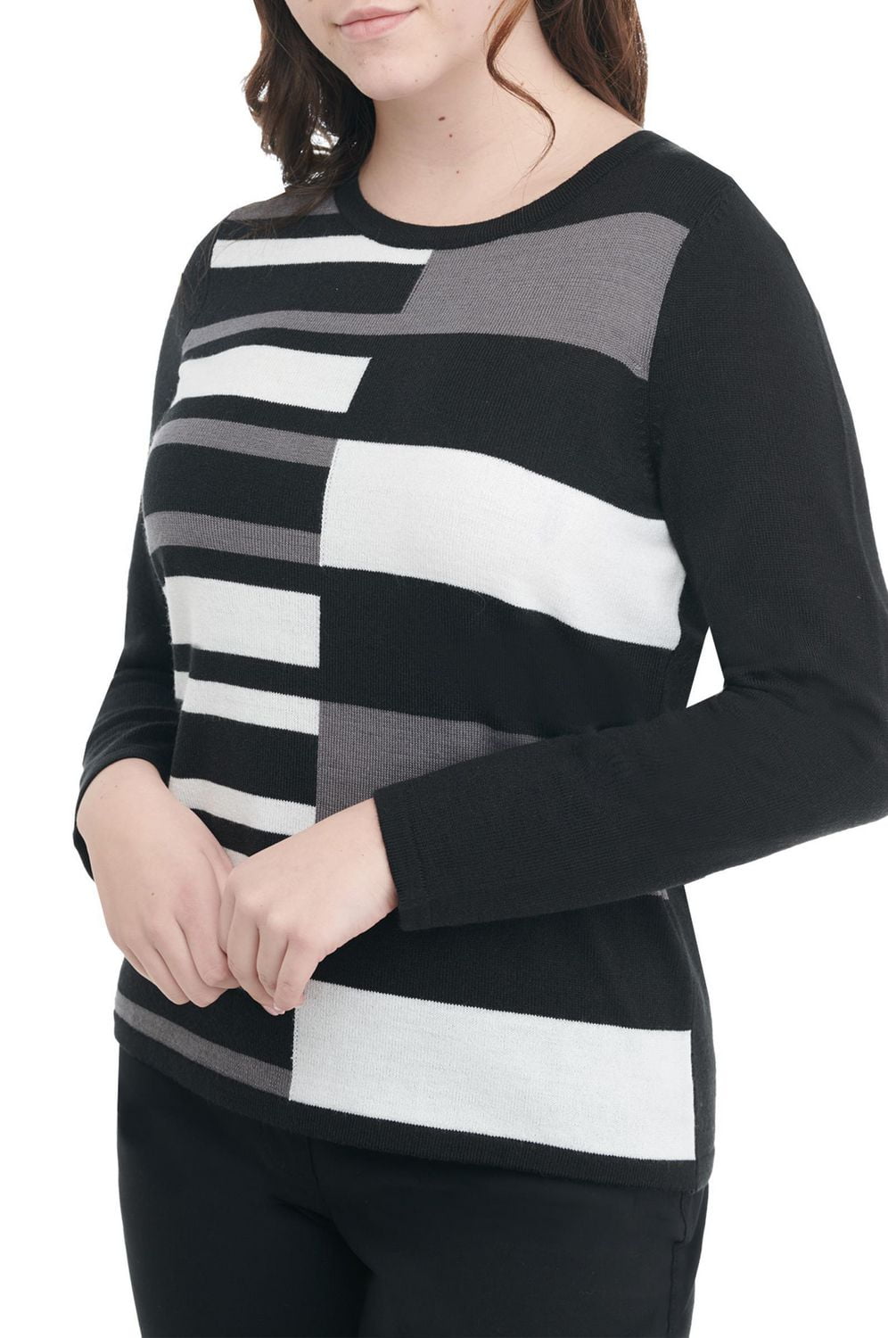 Alia Women's long Sleeve Scoop Neck Pullover Sweater