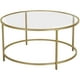 Boutique Home - Table basse ronde, cadre en acier doré chic et base en verre trempé – image 1 sur 7