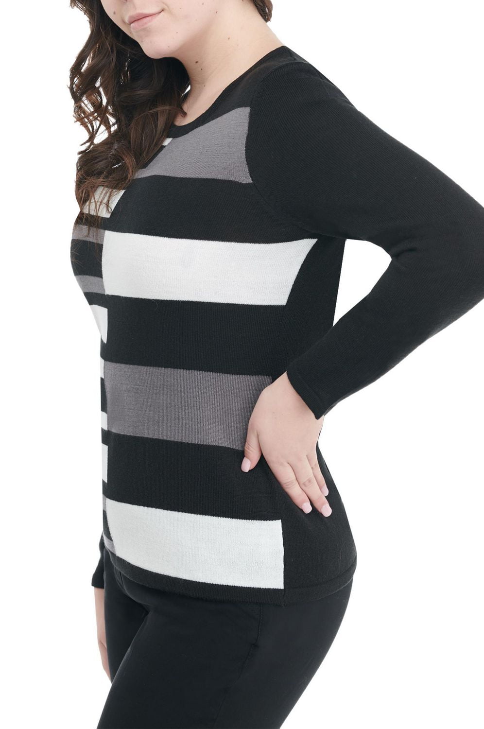 Alia Women's long Sleeve Scoop Neck Pullover Sweater