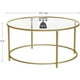 Boutique Home - Table basse ronde, cadre en acier doré chic et base en verre trempé – image 5 sur 7