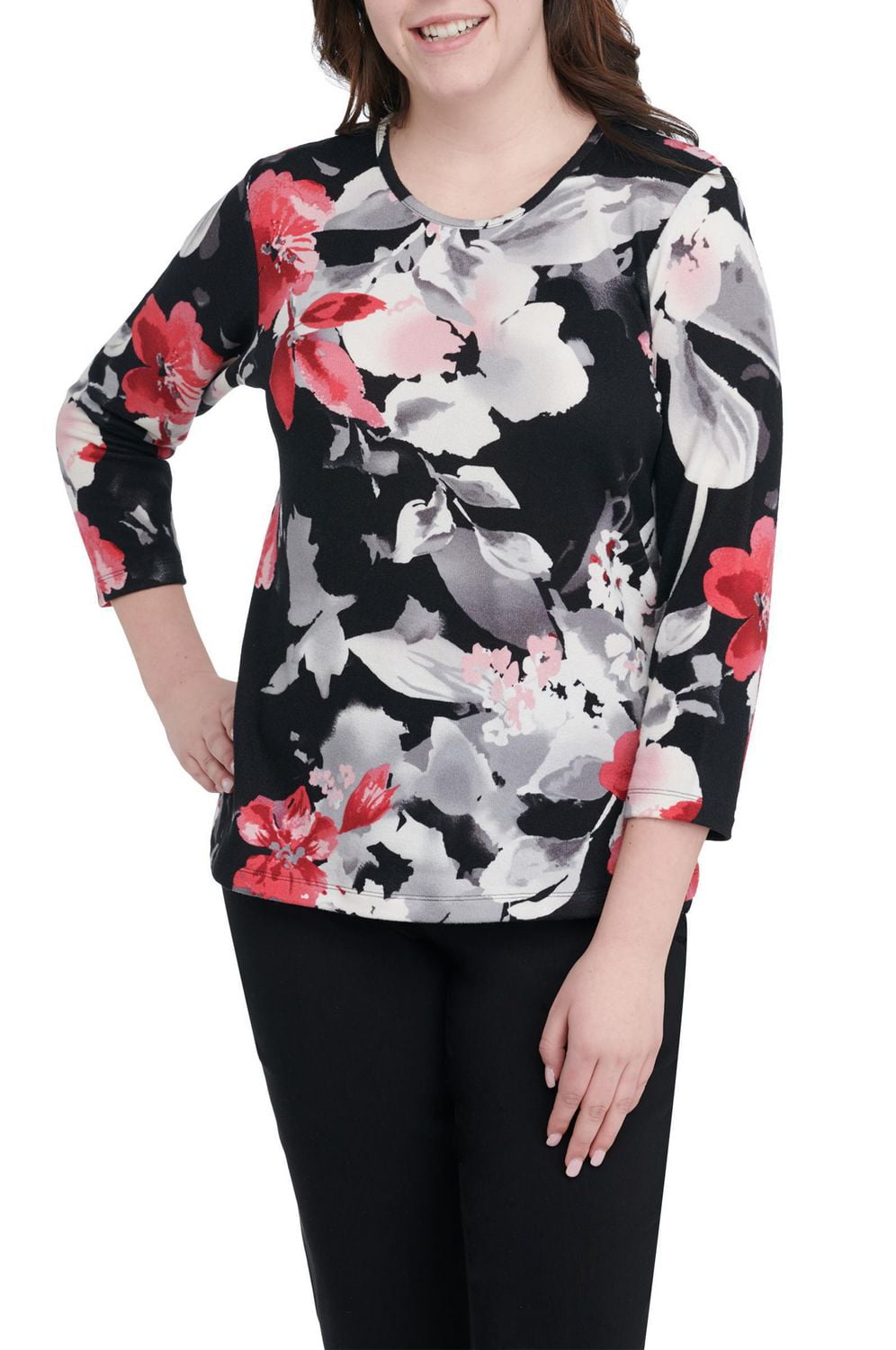 Alia Women's 3/4 Sleeve Crew Neck Top