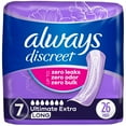 thumbnail image 1 of Always Discreet Adult Incontinence Pads for Women, Ultimate Extra Absorbency, Long Length, Postpartum Pads, 1 of 9