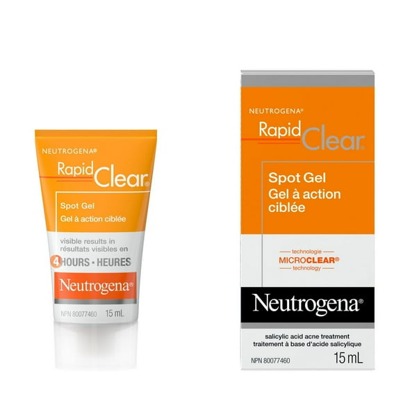 Neutrogena Rapid Clear Spot Gel, Acne Treatment with Witch Hazel and Salicylic Acid, for Acne-Prone Skin, 15 mL