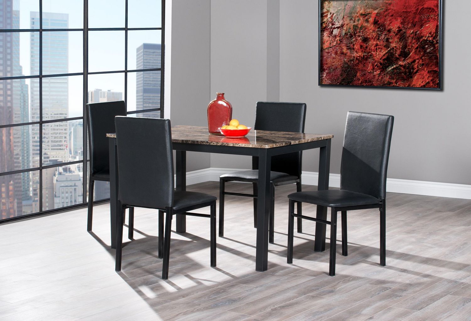 Topline Home Furnishings Faux Marble 5pc Dining Set Walmart.ca