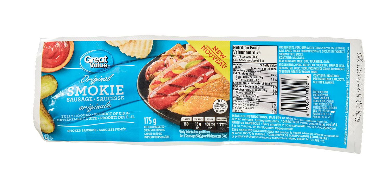 Great Value Original Smokie Sausage Walmart Canada