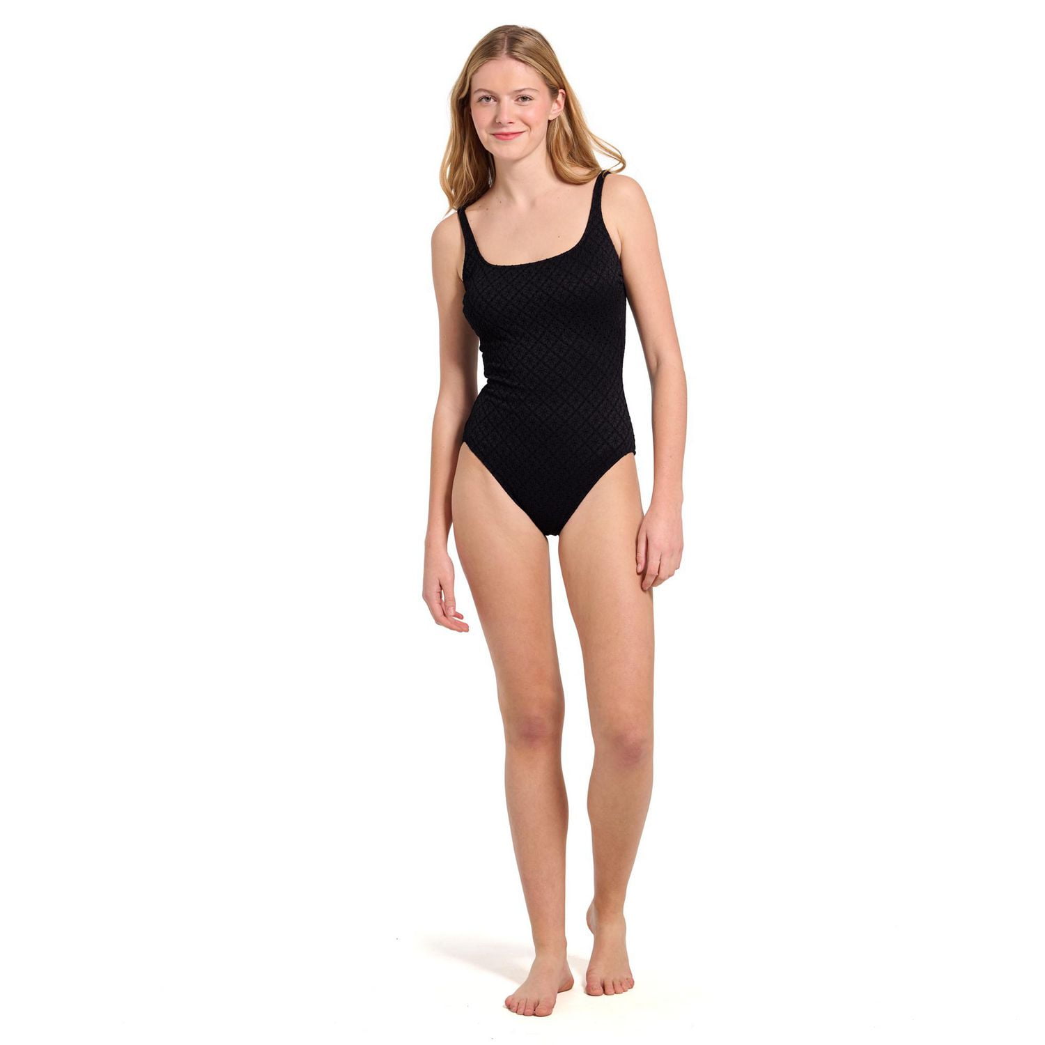 Summer Flirtt Women's Jacquard Scoop Neck Low Back One Piece Swimsuit